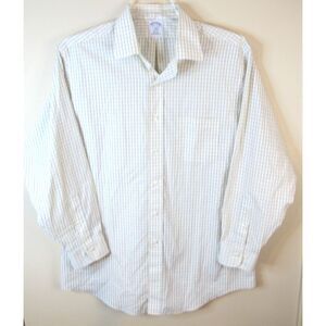 Brooks Brothers Regent Non-iron‎ Dress Shirt Men's Size 16.5-32/32 Yellow Check